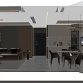 Modern Warm Tone Open Plan Living And Dining Room Interior Design With Cozy Furnishings