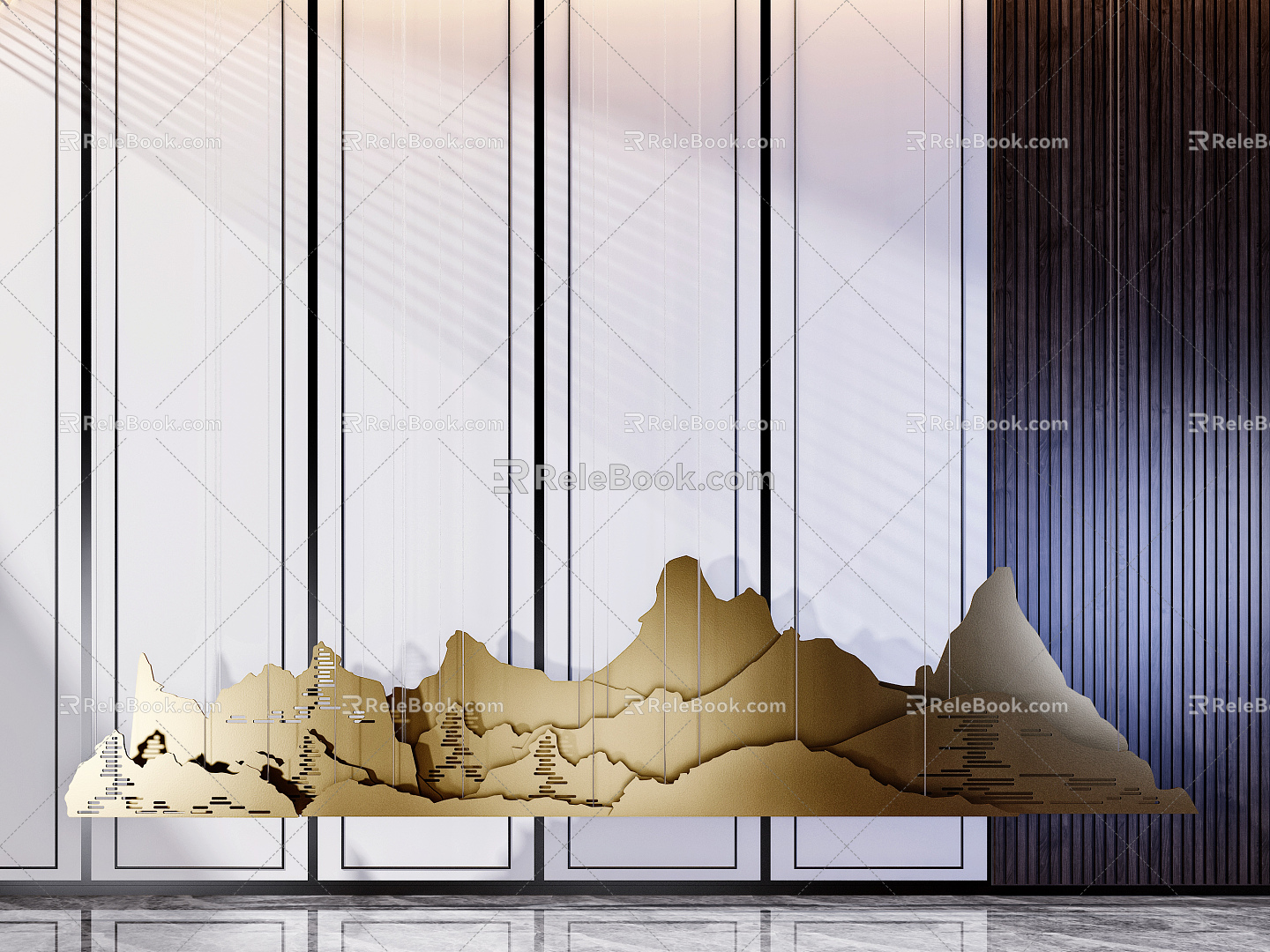 New Chinese-style hanging rockery model