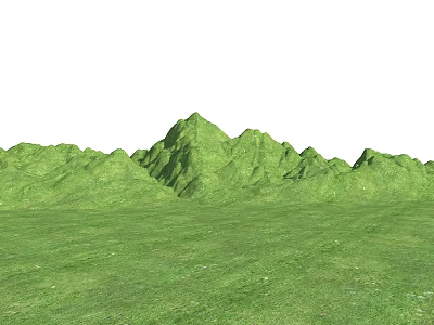 Lush Green Garden Landscape With Rolling Hills And Vast Grassland 3d model
