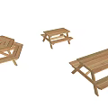 Outdoor Wooden Table and Chair Sets with Various Designs for Garden Use