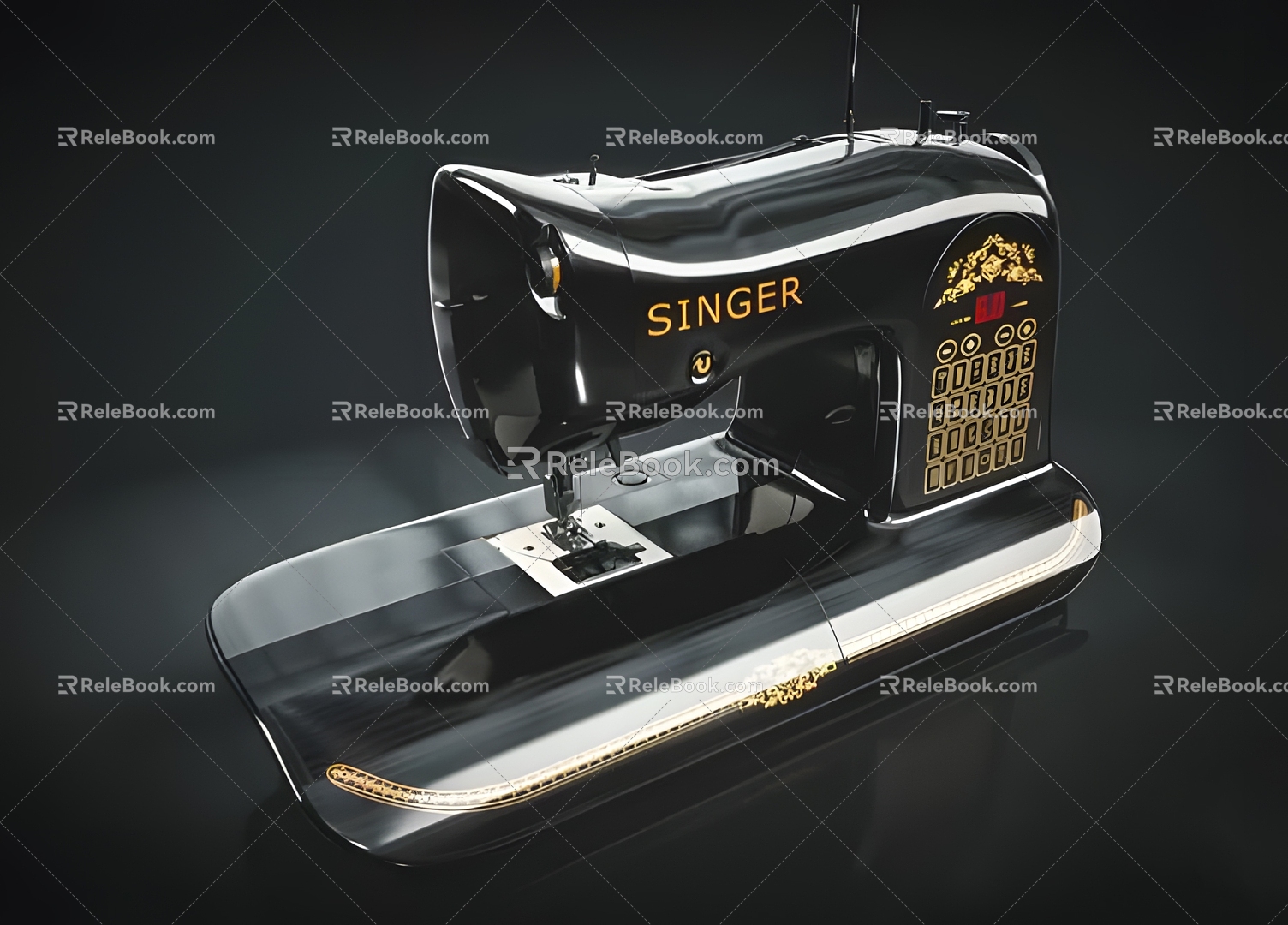 Modern Sewing Machine Modern Realistic Machine Sewing Machine Home Retro 3d model