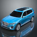 Blue Luxury SUV With Modern Exterior Design Sunroof And Silver Alloy Wheels
