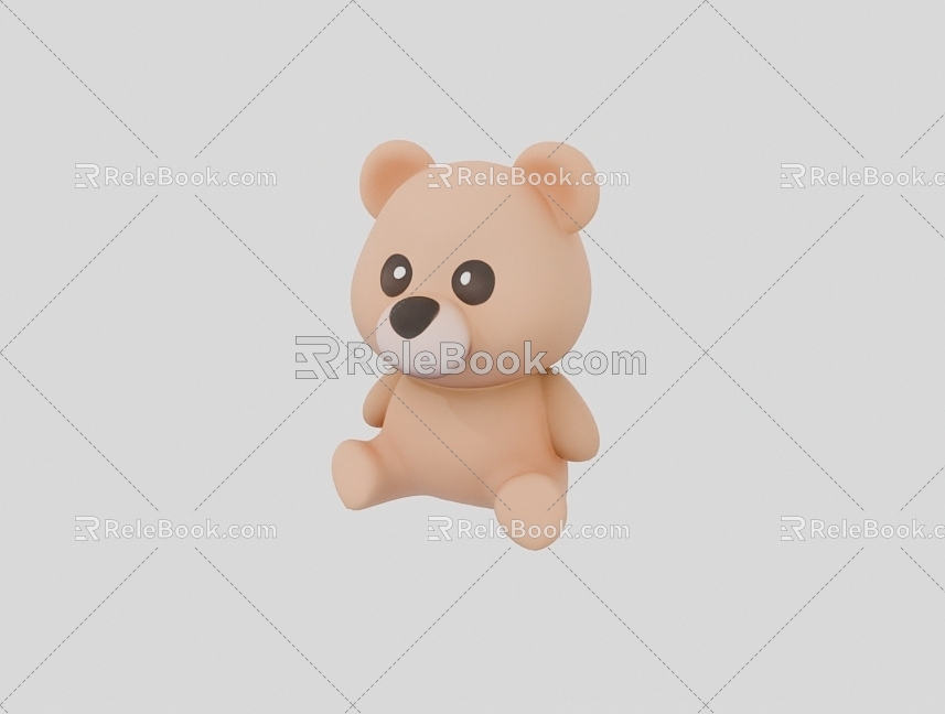 Cute cartoon bear 3d model