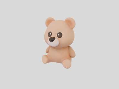 Cute cartoon bear 3d model