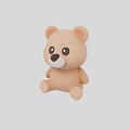Cute Light Brown Sitting Bear Toy With Round Ears And Black Eyes
