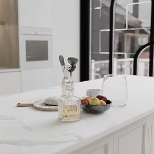 Modern Kitchen Ornaments Chopping Board Dough Cookware Wine Fruit 3d model