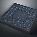 Dark Square Geometric Base Featuring Intricate Diamond Pattern And Textured Surface 3d model