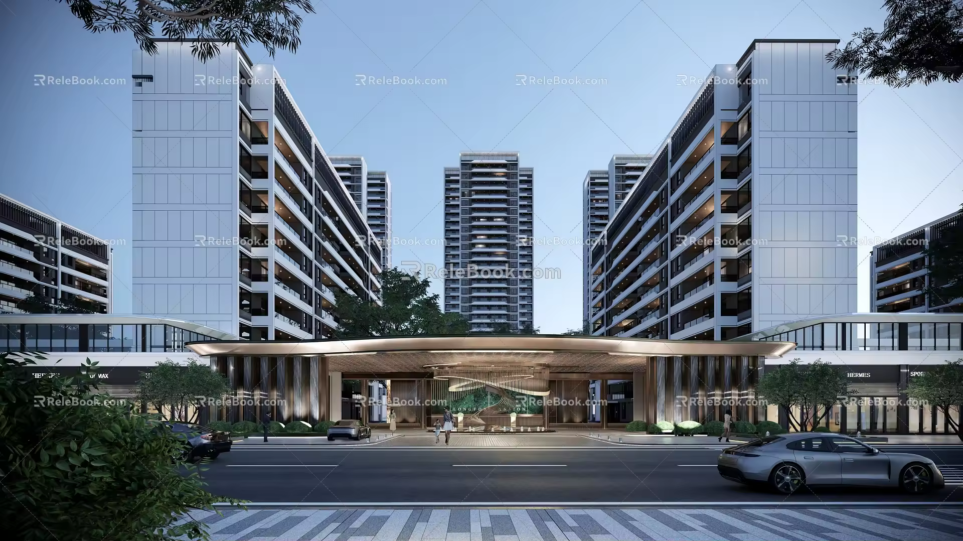 High-end residential area gate 3d model