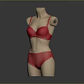 Red Lingerie Set Displayed On Mannequin With Comfortable Design And Elegant Lace Details