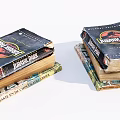 Stacked Jurassic Park Books Classic Book Collection