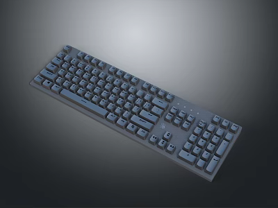 Full Size Computer Keyboard With Numeric Keypad And Dark Gray Key Design 3d model