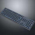 Full Size Computer Keyboard With Numeric Keypad And Dark Gray Key Design