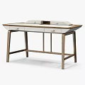 Elegant Modern Functional Desk With Wooden Frame Spacious Tabletop And Storage Drawers 3d model