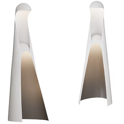 Modern Floor Lamp With White Curved Shade And Warm Soft Illumination Design 3d model
