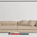 Modern double sofa multiplayer sofa 3d model
