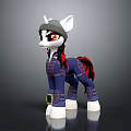 Pony Doll With White Body Blue Outfit Red And Black Details And Gray Hat