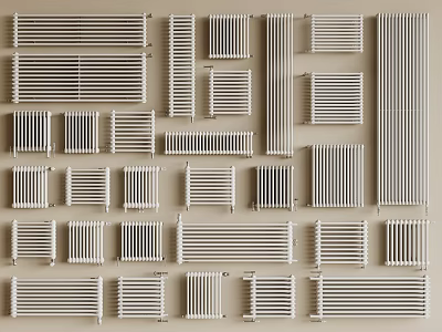 Different Modern Radiator Designs Including Horizontal Vertical Panel And Column Styles 3d model
