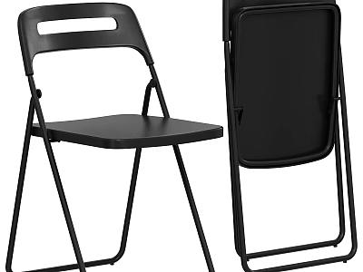 Black Folding Stool With Space Saving Portable Design For Indoor Outdoor Use 3d model