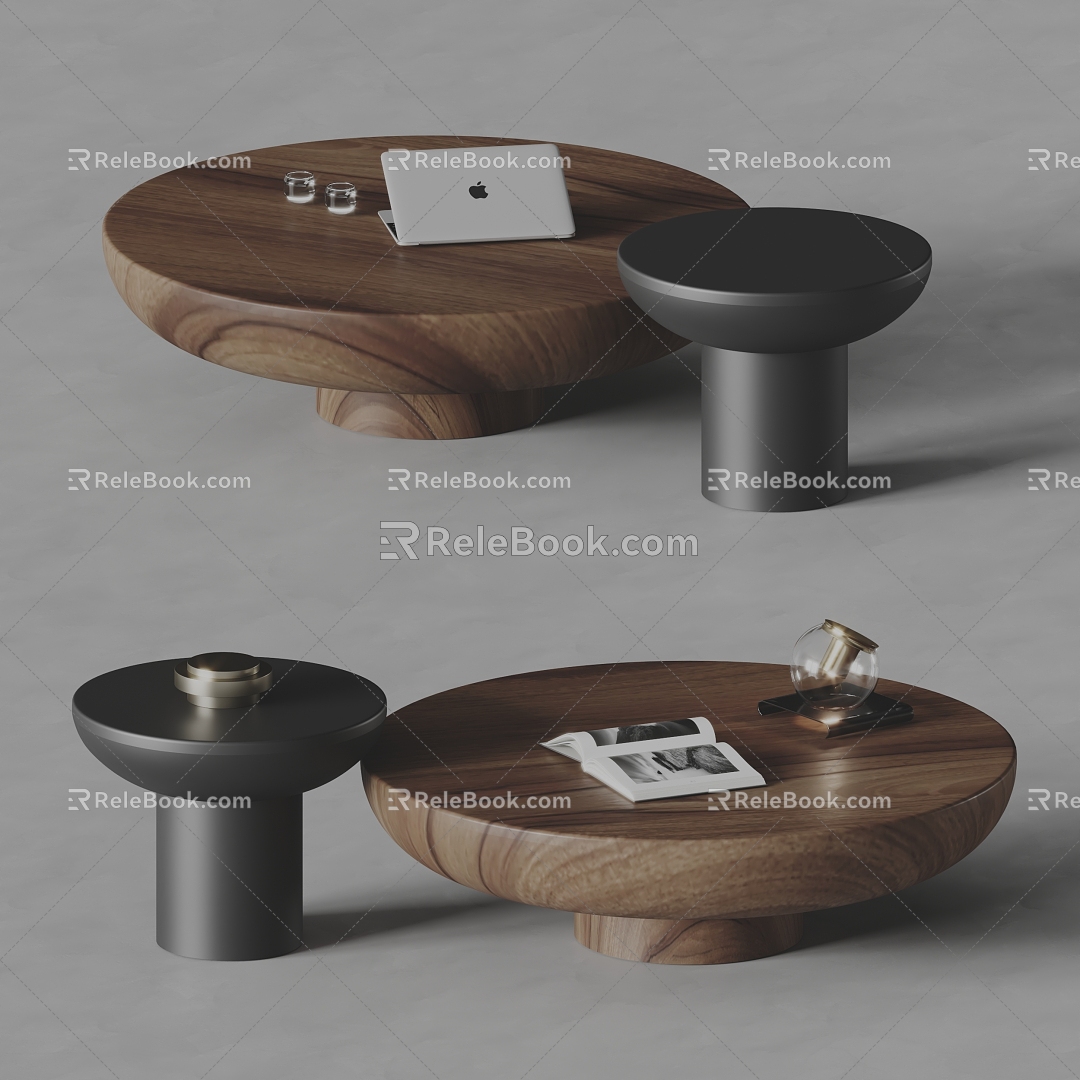 poliform modern coffee table solid wood coffee table 3d model