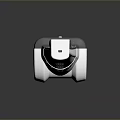 White Robot Character With Square Head Digital Display And Robotic Legs In Game And Movie