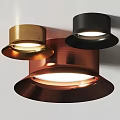 Modern Metallic Ceiling Lights in Gold Black and Copper Round Textured Design