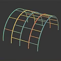 Colorful Arched Playground Equipment With Blue Yellow Red Climbing Frames For Kids
