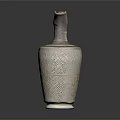 Artisanal Sculpted Ceramic Jug With Intricate Carved Patterns Curved Handle And Bird Shaped Spout