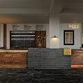 Elegant Rustic New Chinese Style Beauty Salon Reception Front Desk Comfortable Interior Space Design