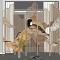 New Chinese Style Screen Partition 3d model
