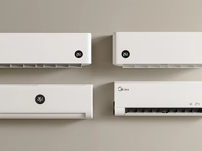 Modern White Wall Mounted Air Conditioning Units Home Cooling Appliances Design 3d model