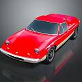 Red Classic Sports Car With Retro Design And Sleek White Accent Body