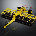Yellow Agricultural Disc Harrow Machinery For Soil Preparation With Metal Discs And Wheels
