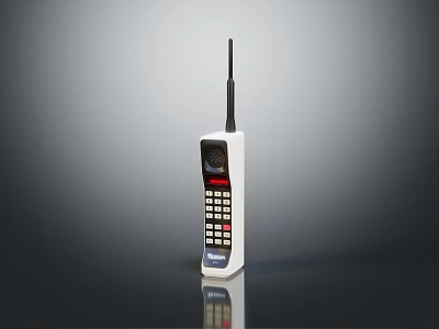 Vintage Digital Mobile Phone With Antenna Screen Numeric Keypad And Classic Design 3d model