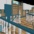 Modern Blue Store Exterior With Glass Doors Windows And Night Lighting