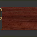 Red Wooden Storage Box With Golden Lock And Smooth Surface Design