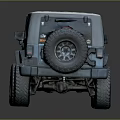 Blue Military Off Road Vehicle With Large Tires Roof Rack And Front Bumper Guard