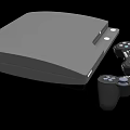 Gray Game Console With Black Controllers For Home Entertainment Use