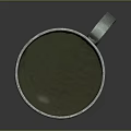 Greenish Metal Mug With Textured Surface And Simple Handle For Daily Use