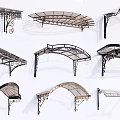 Outdoor Canopies With Metal Frames And Decorative Arched Designs For Patio Use