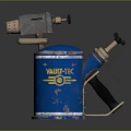 Vault Tec Blue Vintage Metal Weapon With Spray Nozzle And Handle Canister