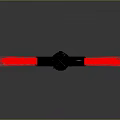 Red Crossguard Lightsaber Weapon Design With Glowing Red Blade And Black Hilt