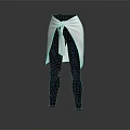 White Tied Apron With Dark Blue Leggings Stylish Modern Fashion Outfit