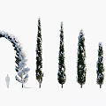 Modern Western cypress tree Western cypress snow tree 3d model
