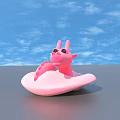 Pink Dragon Shaped Doll Lying On Round Pink Surface With Soft Texture 3d model