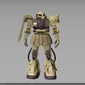 Anime Style Mechanical Robot Character Model With Horned Armor And Standing Pose 3d model