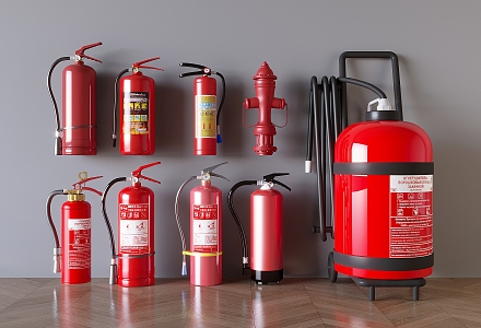 Fire Extinguisher Fire fighting equipment Cart type fire extinguisher 3d model