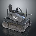 Small Unmanned MODR Tank With Tracked Base And Sensor Equipment 3d model