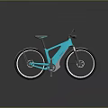 Modern Teal Electric Bicycle With Sleek Frame And White Rimmed Wheels
