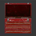 Red Metal Toolbox With Open Lid And Multiple Drawers For Hardware Storage 3d model