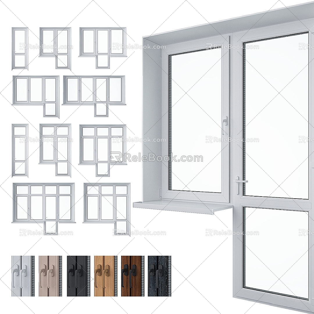 Modern aluminum windows 3d model